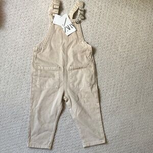 Zara Light Tan Overalls, Size 2-3 years
